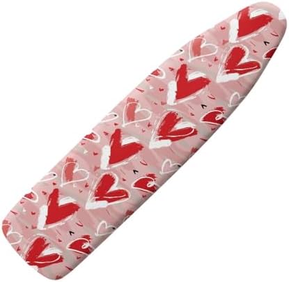 Pink Love Heart Ironing Board Cover, Soft Valentine's Day Heart Ironing Boards by Daulesho