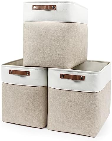 Bagnizer Large Fabric Storage Baskets | 50L Storage Bins, Decorative Linen by Bagnizer