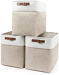 Bagnizer Large Fabric Storage Baskets | 50L Storage Bins, Decorative Linen by Bagnizer
