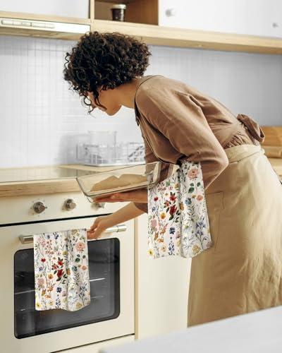 Miss Adola 150GSM Flour Sack Kitchen Towels Set of 2, Vintage Flower - Image 6