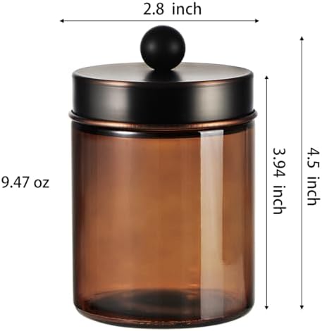 Amber Glass Qtip Holder, Apothecary Jars - Image 7
