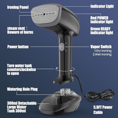 Powerful Handheld Fabric Steamer - 1800W - Image 6