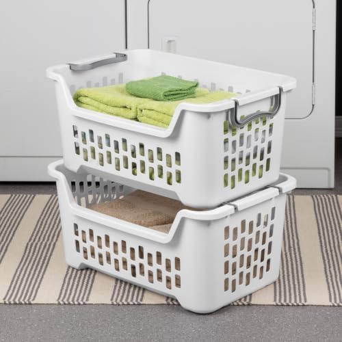 Sterilite 24 Pack Stacking Laundry Basket, 2 Bushel Clothes Hamper - Image 3