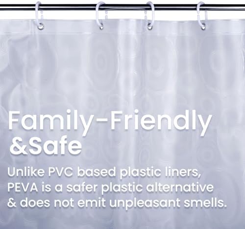 LiBa PEVA Shower Curtain Liner - 8G Waterproof Shower Liner - Image 3