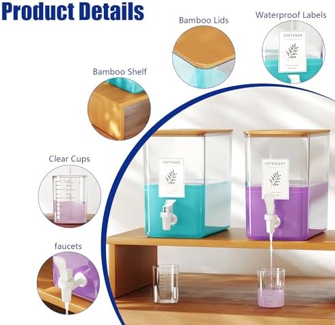 RoleDes Laundry Detergent Dispenser Set, Liquid Laundry Soap Dispensers - Image 3
