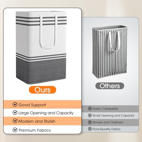2 Pack Large Home Laundry Basket, Laundry Hamper, Freestanding Waterproof Dirty - Image 5