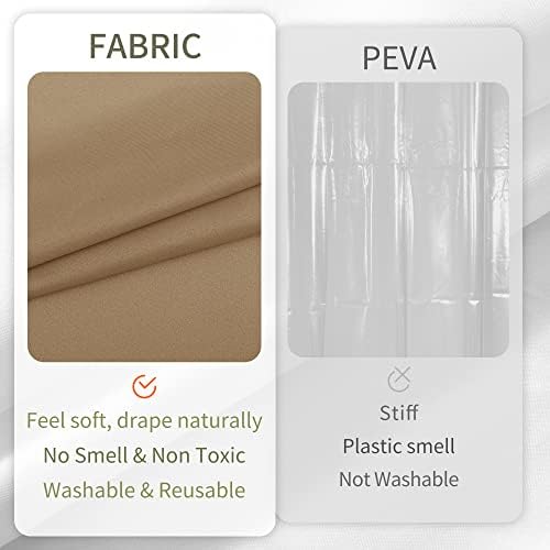 ALYVIA SPRING Waterproof Fabric Shower Curtain or Liner Coffee Brown - Image 4