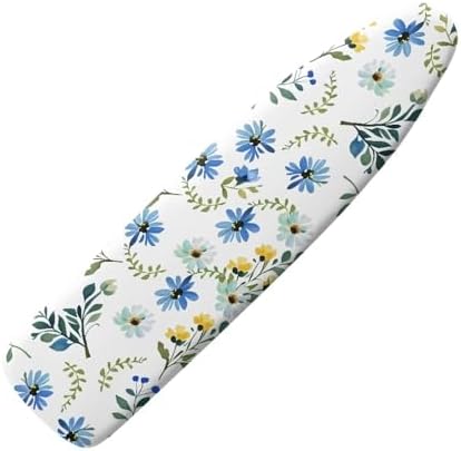 Blue Flower Ironing Board Cover and Pad Standard Size Iron Board Dustproof by Tongluoye