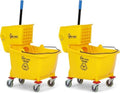 SIMPLI-Magic Side Press Wringer Combo Commercial Mop Bucket on Wheels, 35 Quart by Simpli-Magic