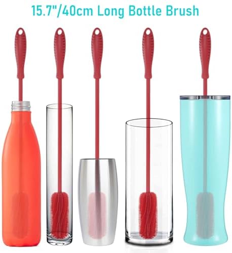 Silicone Bottle Brush, 15.7" Water Bottle Cleaner Brush - Image 7