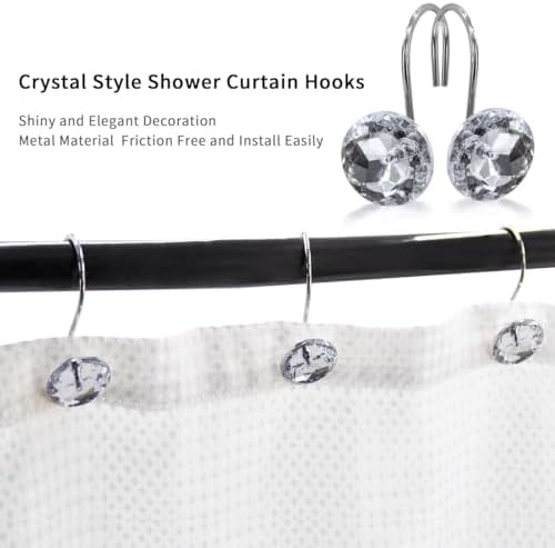 J&V TEXTILES Shower Curtain Hooks Rings, Rust Resistant Metal Double Glide - Image 6