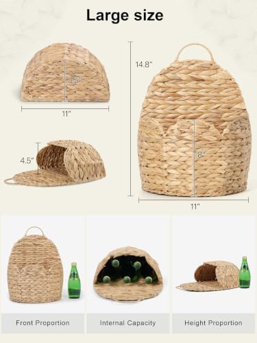 2 PC Door Basket Scalloped Hanging Storage Basket, Water Hyacinth Woven Wall - Image 2