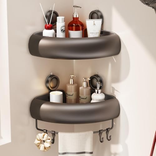 CICUFY Shower Caddy Suction Cup, 2 Pack No Drilling Corner Shower Shelves by CICUFYOfficial