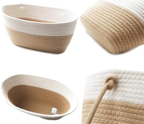 Over the Door Hanging Basket for Organizing 3 Tiers Woven Cotton Rope Wall - Image 6