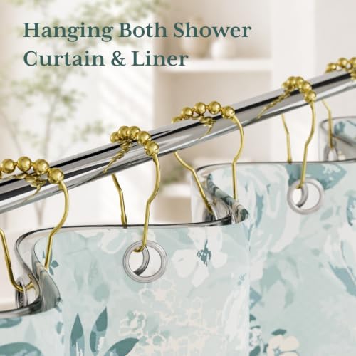Bathway Shower Curtain Rings, Shower Curtain Hooks Gold Shower Rings Rust Proof - Image 3