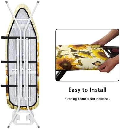 Butterfly Sunflower Ironing Board Cover Iron Board Cover Soft Stain Resistant - Image 5