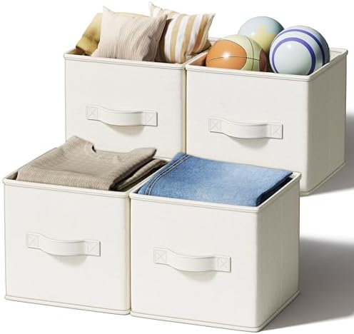 LayerSpace 4 Pack Foldable Fabric Closet Storage Bins, 11Inch Organizer Cubes by LaySpace-YourRoomOrganizer