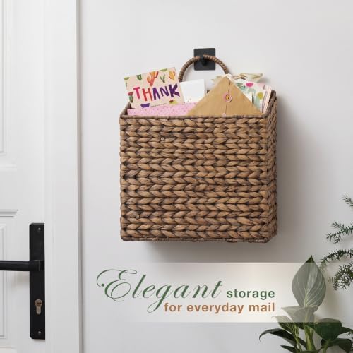 84ECO Set of 2 Black Wicker Hanging Baskets - Image 2