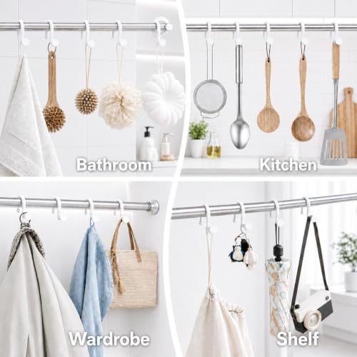 Bathway Plastic Shower Curtain Hooks, Decorative Hooks - Image 4