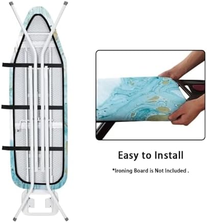 GLENLCWE Teal Marble Ironing Board Cover All Standard Thick Ironing Boards - Image 4