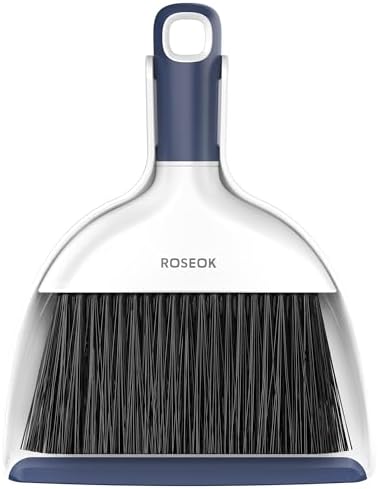 ROSEOK Mini Dustpan and Brush Set, Small Broom and Dust Pan by ROSEOK