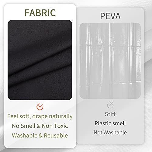 ALYVIA SPRING Stall Waterproof Fabric Shower Curtain or Liner Black - Image 4