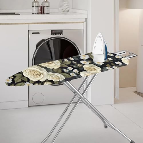 Retro Daisy Flower Rose Pattern Ironing Board Cover Non-Slip Ironing Board - Image 2