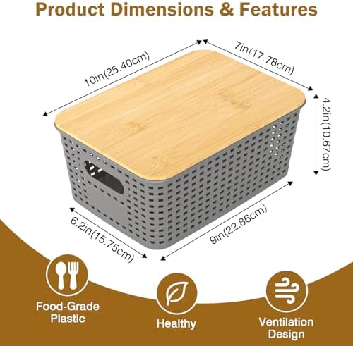 Stackable Storage Baskets: 8 Pack Plastic Baskets Bins - Image 2