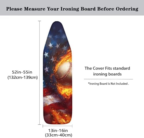 Baseball Ironing Board Cover Standard Size 15″x54″ Flag Ironing Board Thick - Image 5