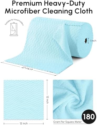 Microfiber Cleaning Cloths Roll 75 Pack 12x12 Inch Lint Free - Image 3