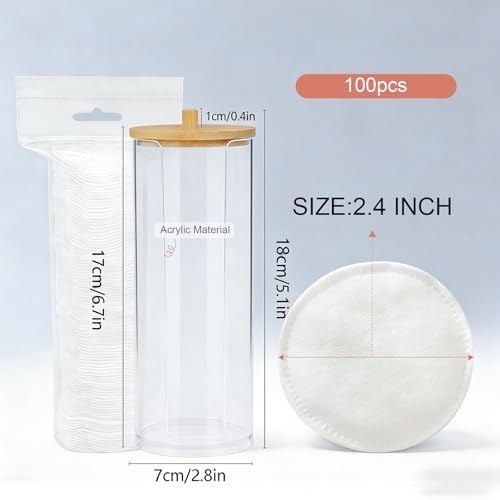 Cotton Round Holder and Dispenser, Acrylic Cotton Round Container - Image 2