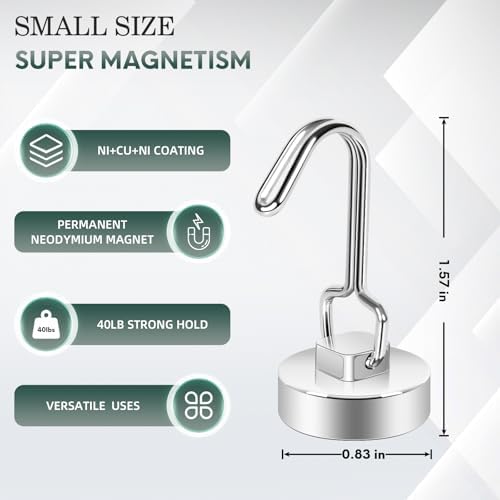 Neosmuk Magnetic Swing Hooks, 40lb Cruise Silver Hooks, 6 Pack - Image 6