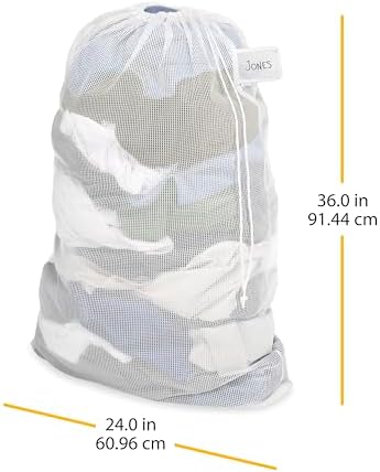 Whitmor Mesh Laundry Bag w/ID Tag White - Image 3