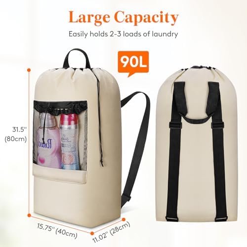 Lifewit Laundry Bag Backpack Travel - Image 3