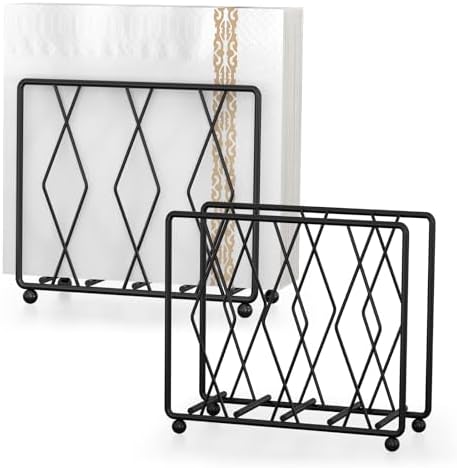Napkin Holder for Table, 2 Pack Modern Metal Napkin Holders for Paper Napkins & by LWSFF