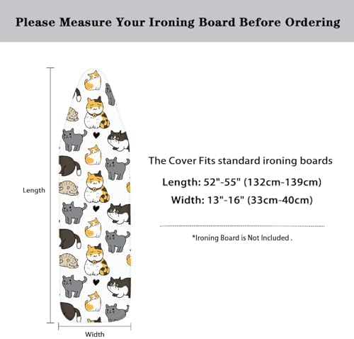 Cute Cat Ironing Board Cover Pretective Covers 15 x 54 Heavy Duty Iron Board - Image 6