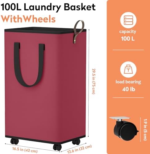 SpaceTrove Rolling Laundry Basket - Image 4