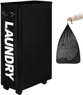 DOKEHOM 29" Enlarged Slim Rolling Laundry Basket Hamper on Wheels by DOKEHOM