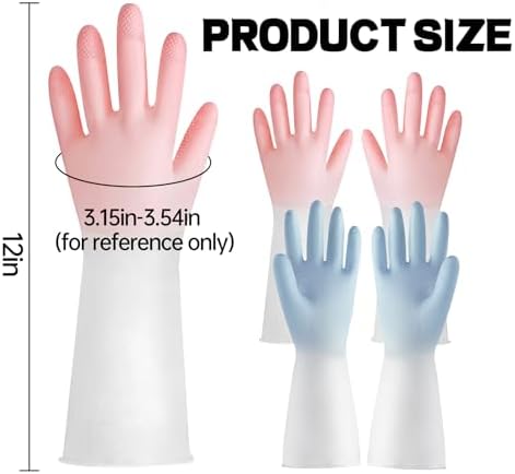 Dish Gloves for Women, Rubber Gloves for Cleaning Bathroom - Image 2