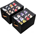 Shoe Organizer for Closet, 2 Pack Foldable Shoe Storage Containers, Fits up to by LIKMYPICK