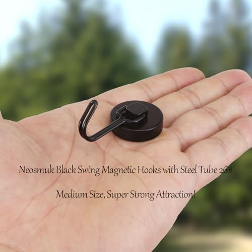 Neosmuk Magnetic Swing Hooks, 80lb Cruise Black Hooks, 6 Pack - Image 4
