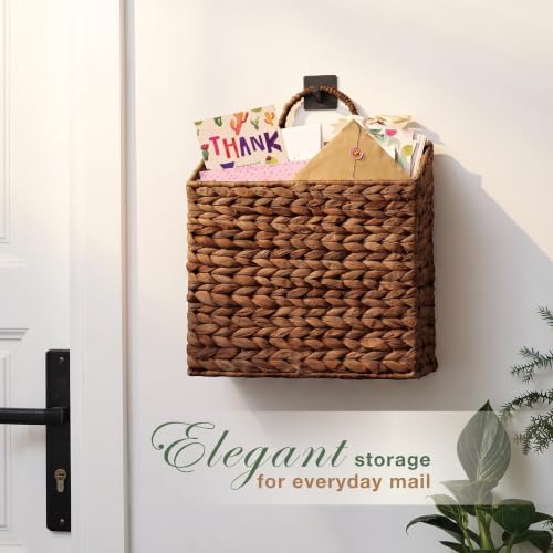 84ECO Set of 2 Brown Wicker Hanging Baskets - Image 2