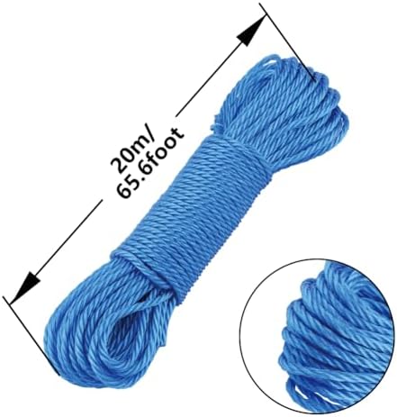 Nylon Rope, 65.6 ft Solid Braided Rope Clothes Line Outdoors Nylon Cord Laundry - Image 7