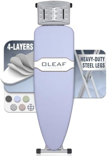 oleaf Ironing Board with Cover and Thicken Pad Height Adjustable Full Size by oleaf