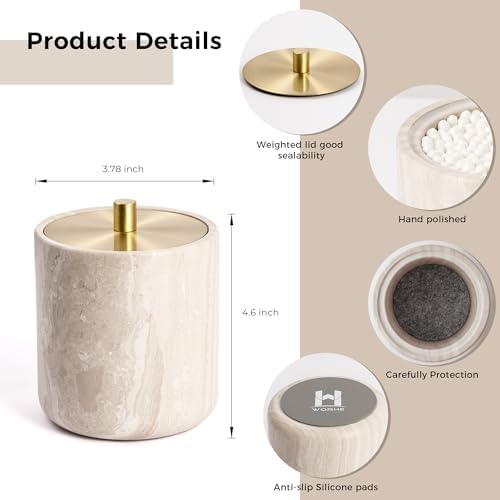 Marble Qtip Holder with Brass Lid - Image 3