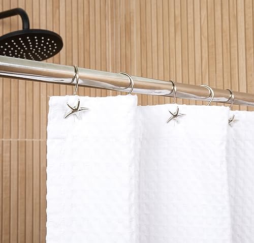 Starfish Shower Curtain Hooks – 12-Pack Decorative Chrome Bathroom Hooks - Image 6