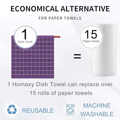 Homaxy 100% Cotton Terry Kitchen Dish Cloths, 7 Pack - Image 7