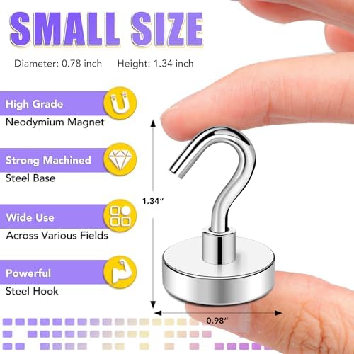 TRYMAG Magnetic Hooks for Cruise Cabins, 12 Pack - Image 2