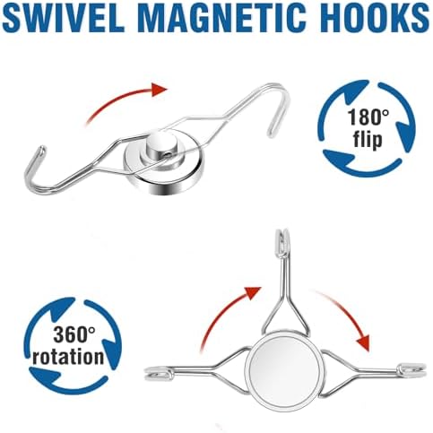 E BAVITE Swivel Swing Magnetic Hook 120LBS Heavy Duty Magnet Hook 10 Pack - Image 3