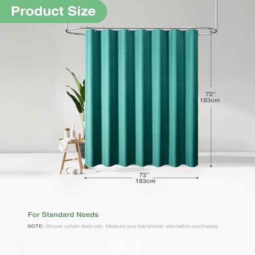 Dynamene Waffle Shower Curtain 256GSM Heavy Duty Fabric 72x72 Seaweed Green - Image 3
